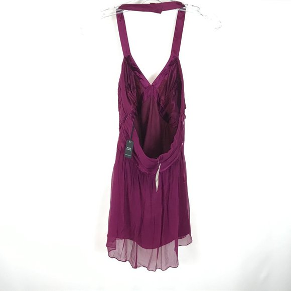 NWT Express Purple Pure Silk Jeweled Party Top - Picture 4 of 4